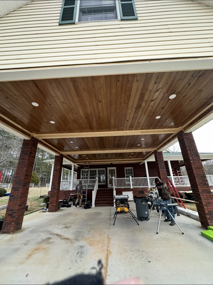 Wood ceiling installation