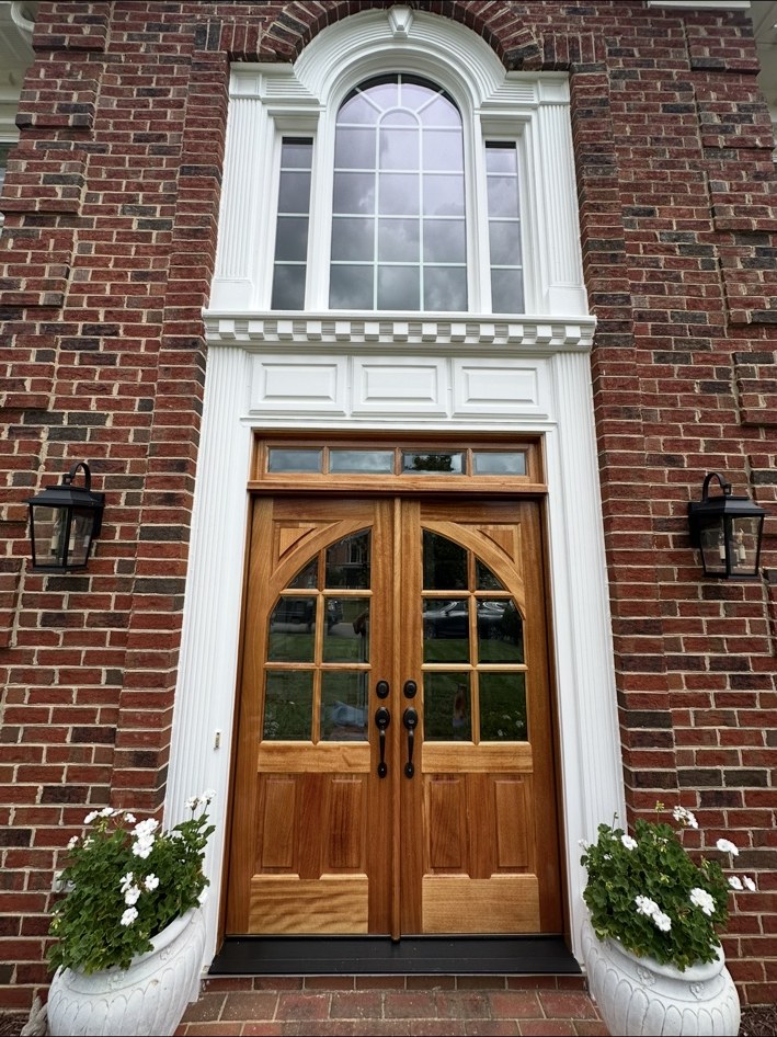 Wood double entry doors